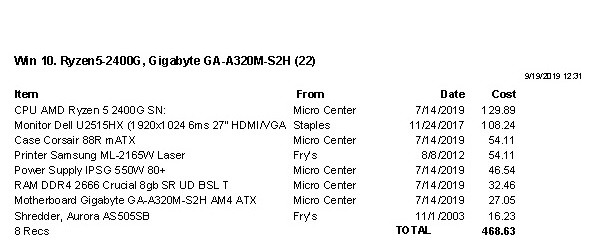 Equipment and supplies inventory for construction company in Dallas Lewisville TX