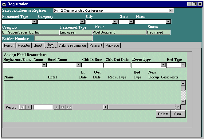 Access Hotel Reservation Form