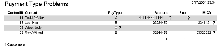 PayType Problem report