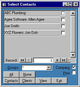 MS Access Mailing Labels Form for lawn landscaping pest sales in Garland Richardson TX