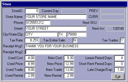 MS Access Point of Sale POS video store form