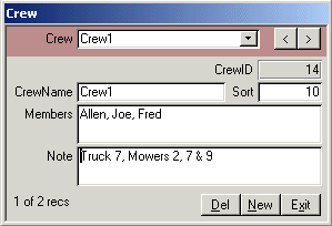 Edit Crew table