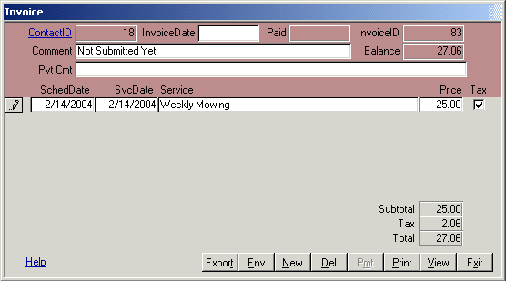 Invoice form