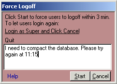 Force users from Access database