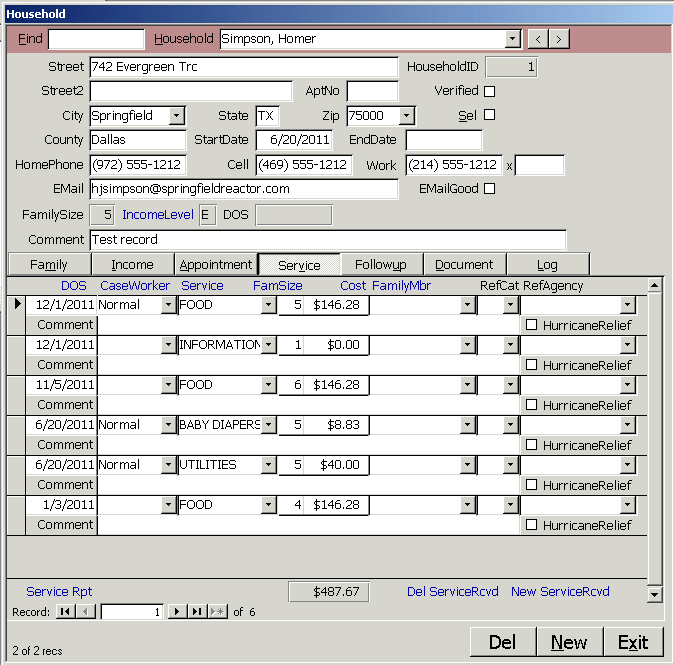 Social Services Database Alternate Forms Options