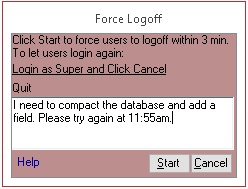 Force users out of Access database