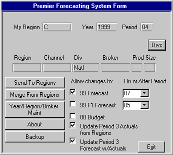 Microsoft Access sales forecasting system import export